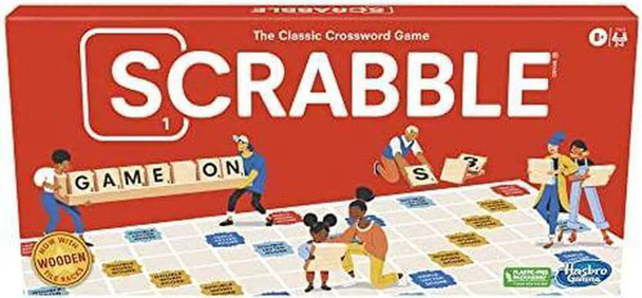 Alt view image 7 of 8 - F4204 Scrabble Board Game, Classic Word Game for Kids Ages 8 and Up, Fun Family Game for 2-4 Players, The Classic Crossword Game Hasbro