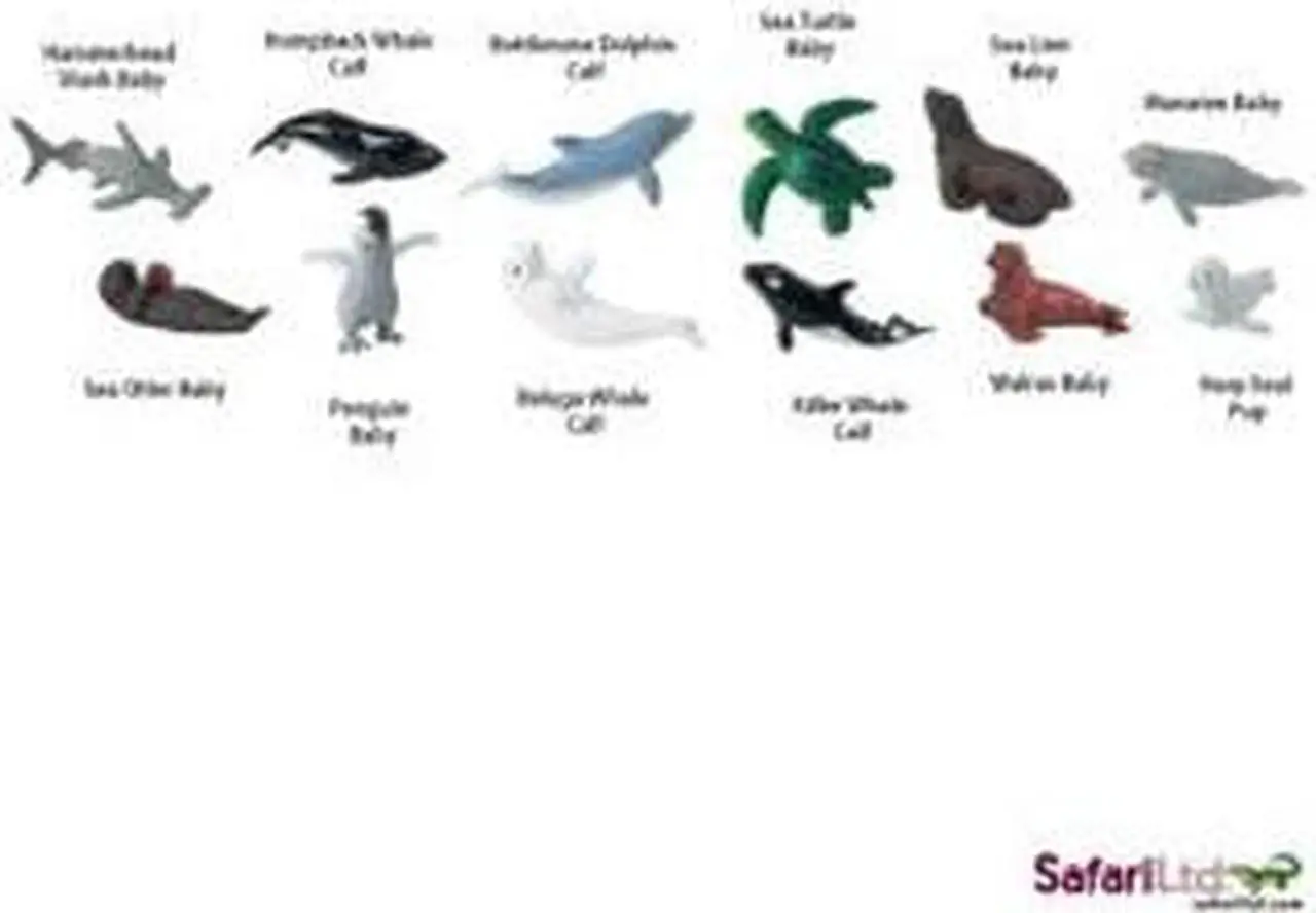 Alt view image 2 of 14 - Plastic Miniatures In Toobs-Baby Sealife