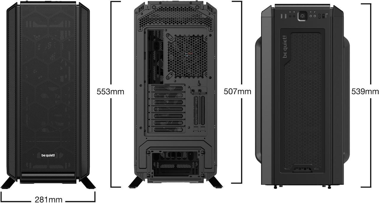Alt view image 5 of 7 - be quiet! Silent Base 802 Window | ATX Midi Tower PC Case| 3 Pre-Installed Pure Wings 2 Fans | Sound Insulated | Tempered Glass Window | Black | BGW39