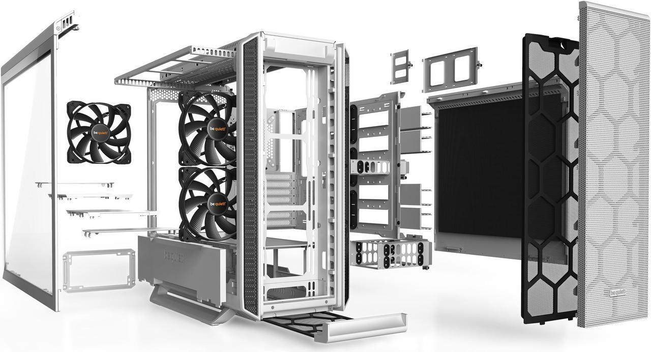 Alt view image 4 of 6 - be quiet! Silent Base 802 Window | ATX Midi Tower PC Case| 3 Pre-Installed Pure Wings 2 Fans | Sound Insulated | Tempered Glass Window | White | BGW40