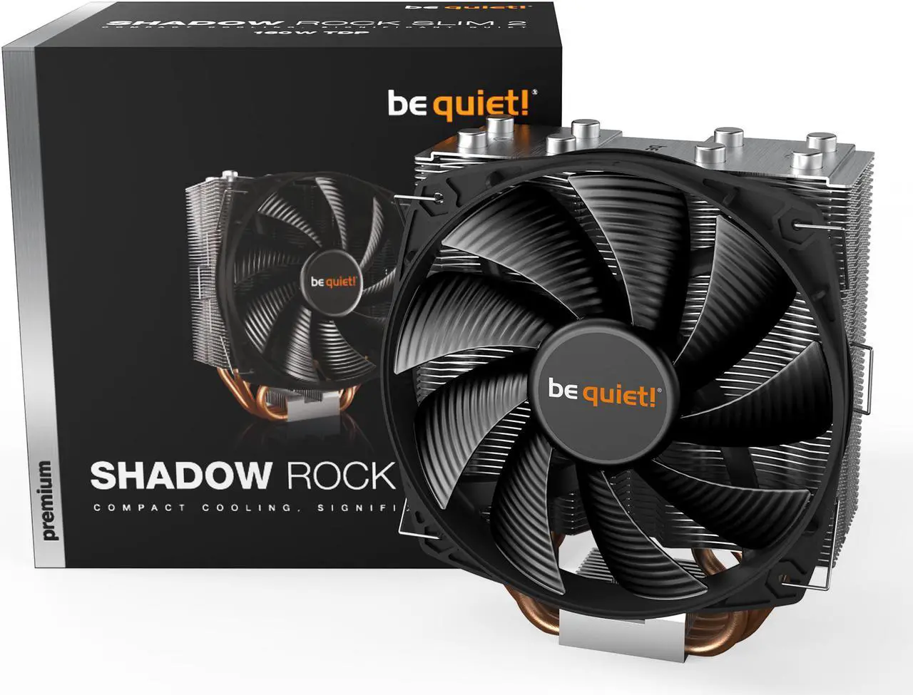 Alt view image 2 of 7 - be quiet! SHADOW ROCK Slim 2 CPU Air Cooler | LGA 1700 1200 2066 1150 1151 1155 2011(-3) Square ILM Compatible | Intel and AMD AM5 AM4 CPU Cooler | 160W TDP | Quiet Operation | BK032