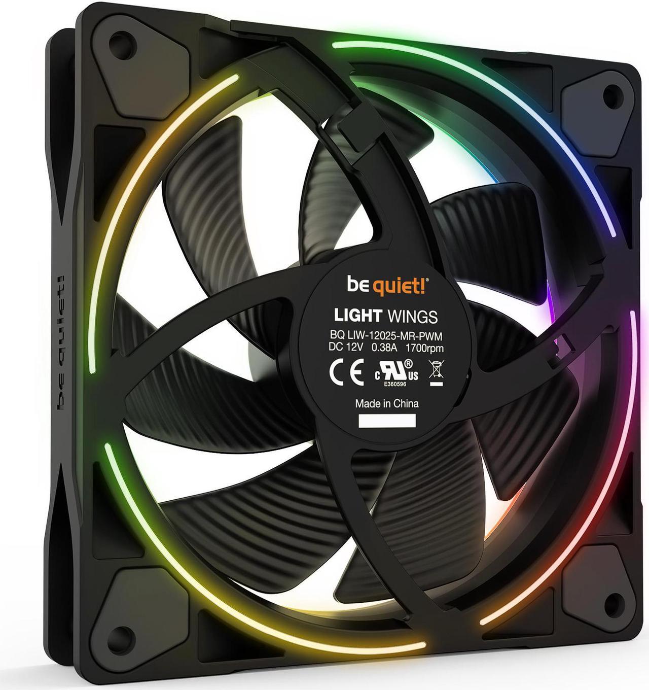 Alt view image 5 of 6 - be quiet! Light Wings 120mm PWM Premium ARGB Premium Low Noise Cooling Fan | 4-Pin | Black | BL072