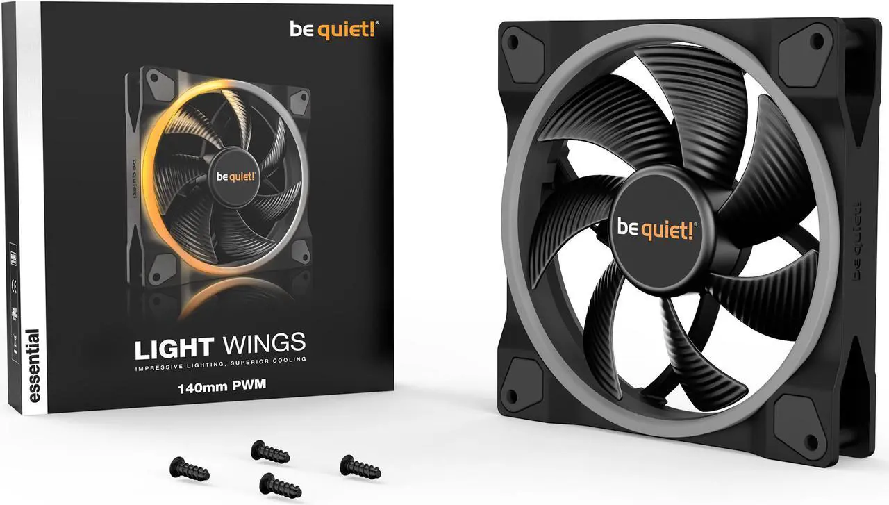 Alt view image 3 of 6 - be quiet! Light Wings 140mm PWM Premium Low Noise ARGB Cooling Fan | 4-Pin | Black | BL074