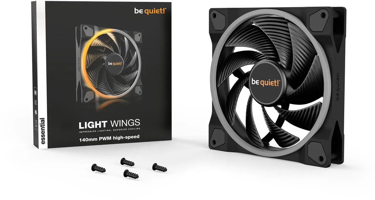 Alt view image 2 of 6 - be quiet! Light Wings 140mm PWM High Speed Low Noise Premium ARGB Cooling Fan | 4-Pin | Ideal for Radiators and Heat Sinks | Black | BL075