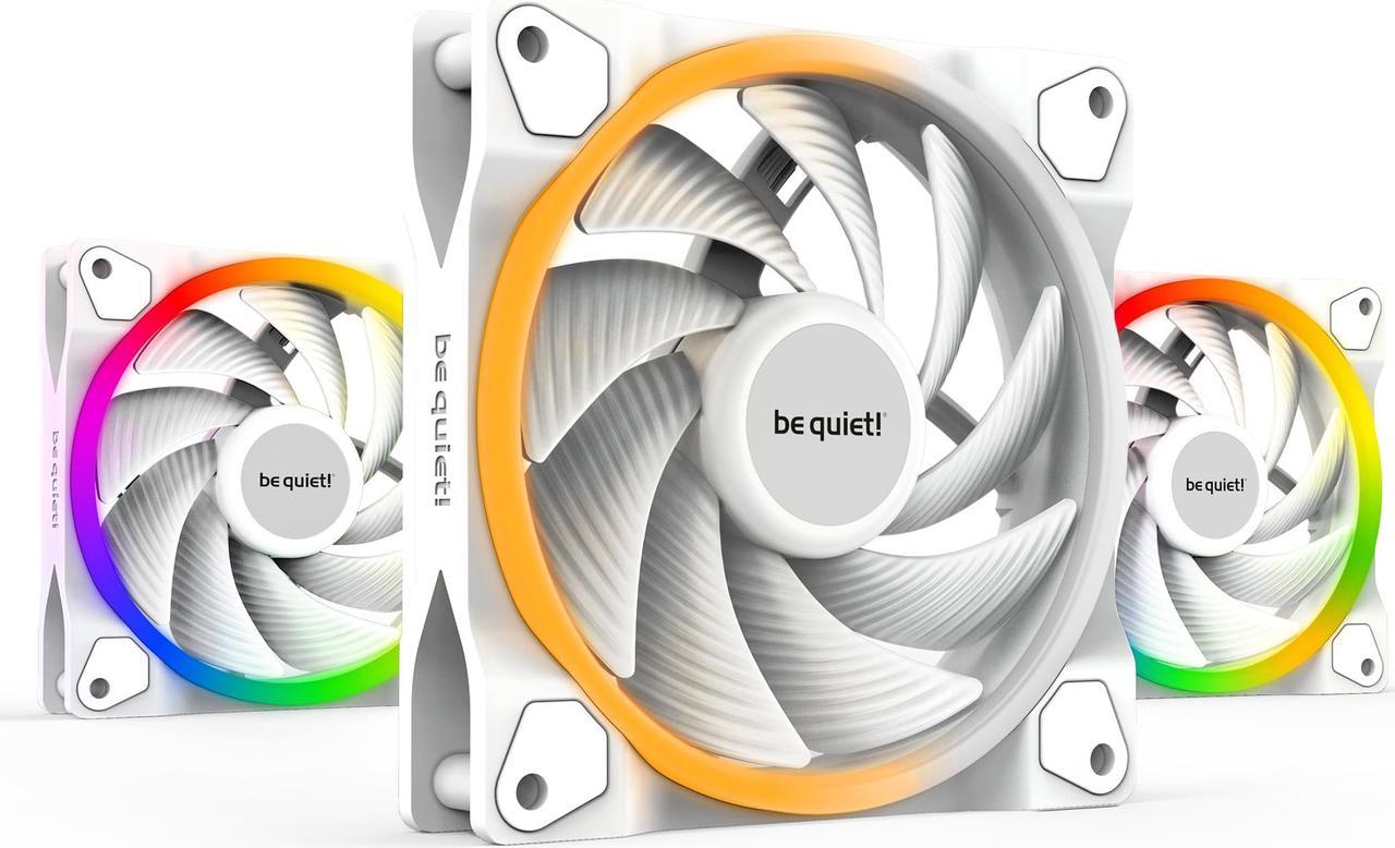 be quiet! Light Wings White 120mm PWM Triple Pack High Speed Premium ARGB Low Noise Cooling Fan | 4-Pin | BL101