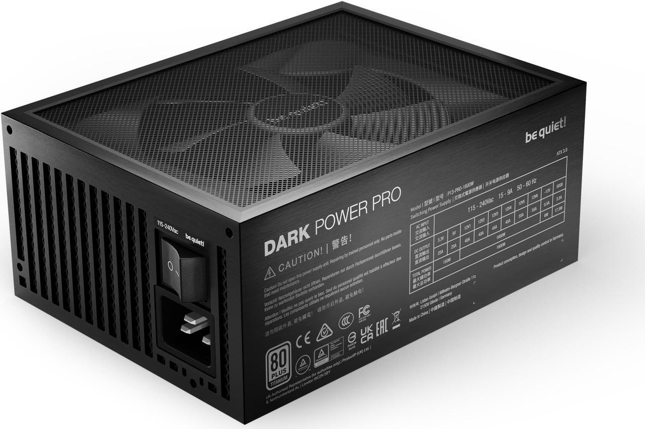 Alt view image 3 of 7 - be quiet! Dark Power PRO 13 1600W ATX 3.0 Power Supply | 80 Plus Titanium Efficiency | PCIe 5 | Modular | Overclocking Support | 10 Year Warranty | BN501