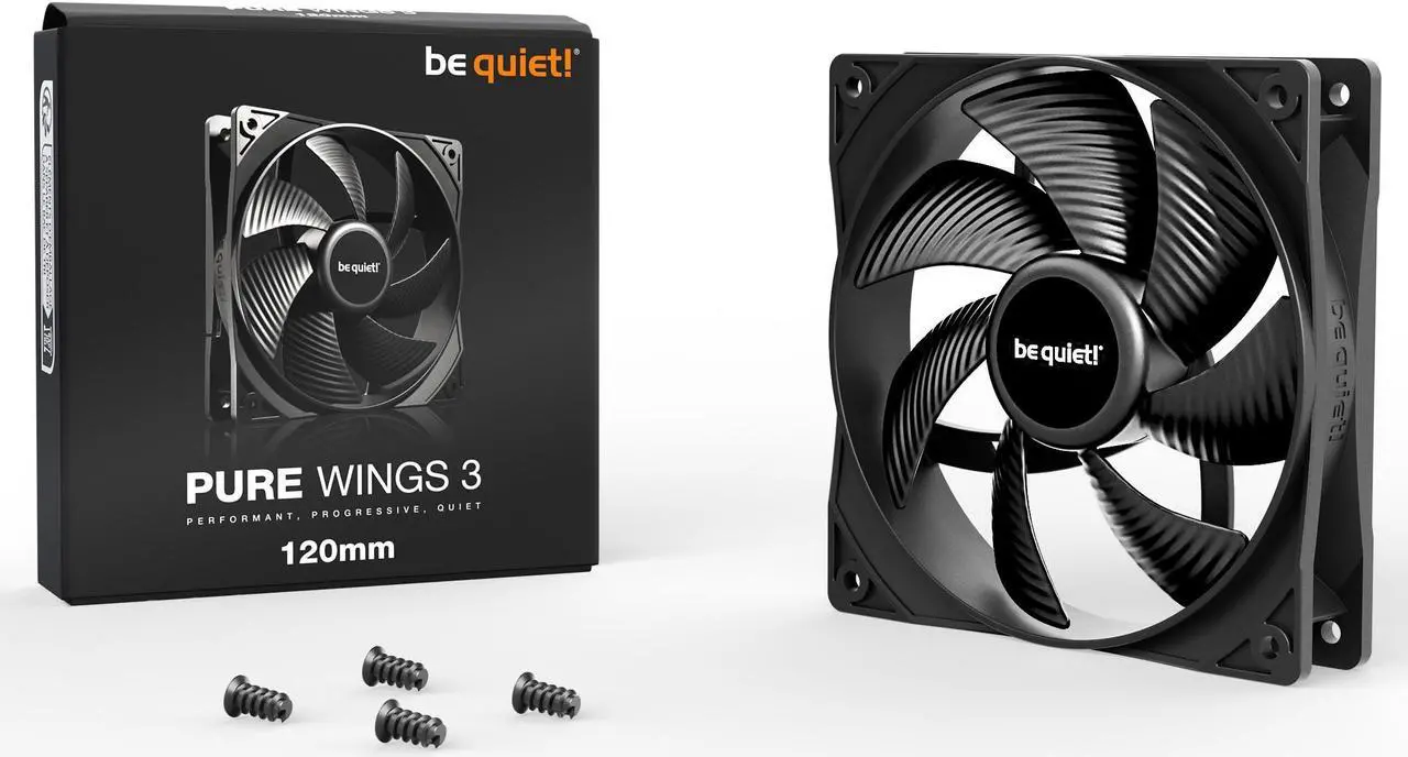 Alt view image 3 of 3 - Pure Wings 3 | 120mm PWM Case Fan | High Performance Cooling Fan | Compatible with Desktop | Low minimum rpm | Low Noise | Black | BL105
