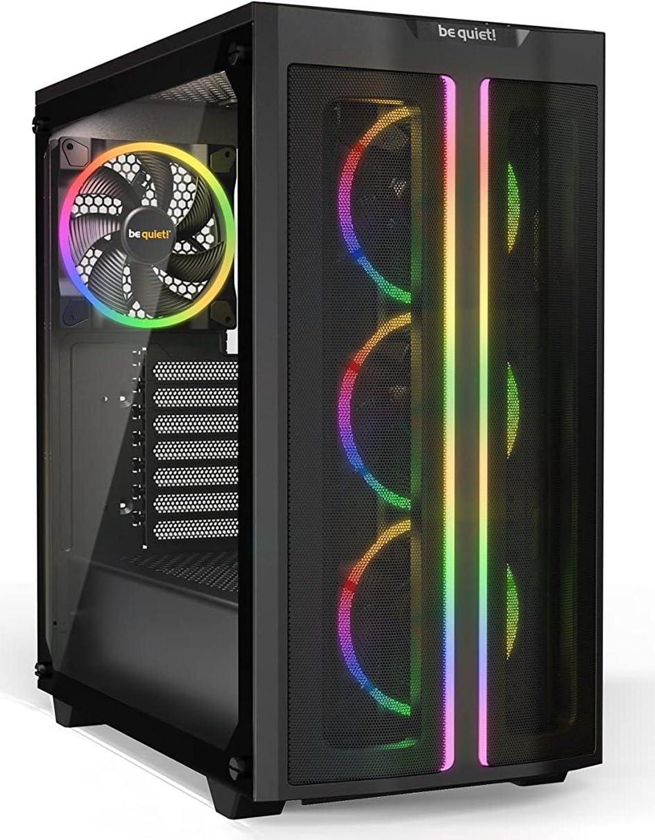 be quiet! Pure Base 500 FX ATX Mid Tower PC case | ARGB | 4 Pre-Installed Light Wings PWM Fans | Tempered Glass Window | Black