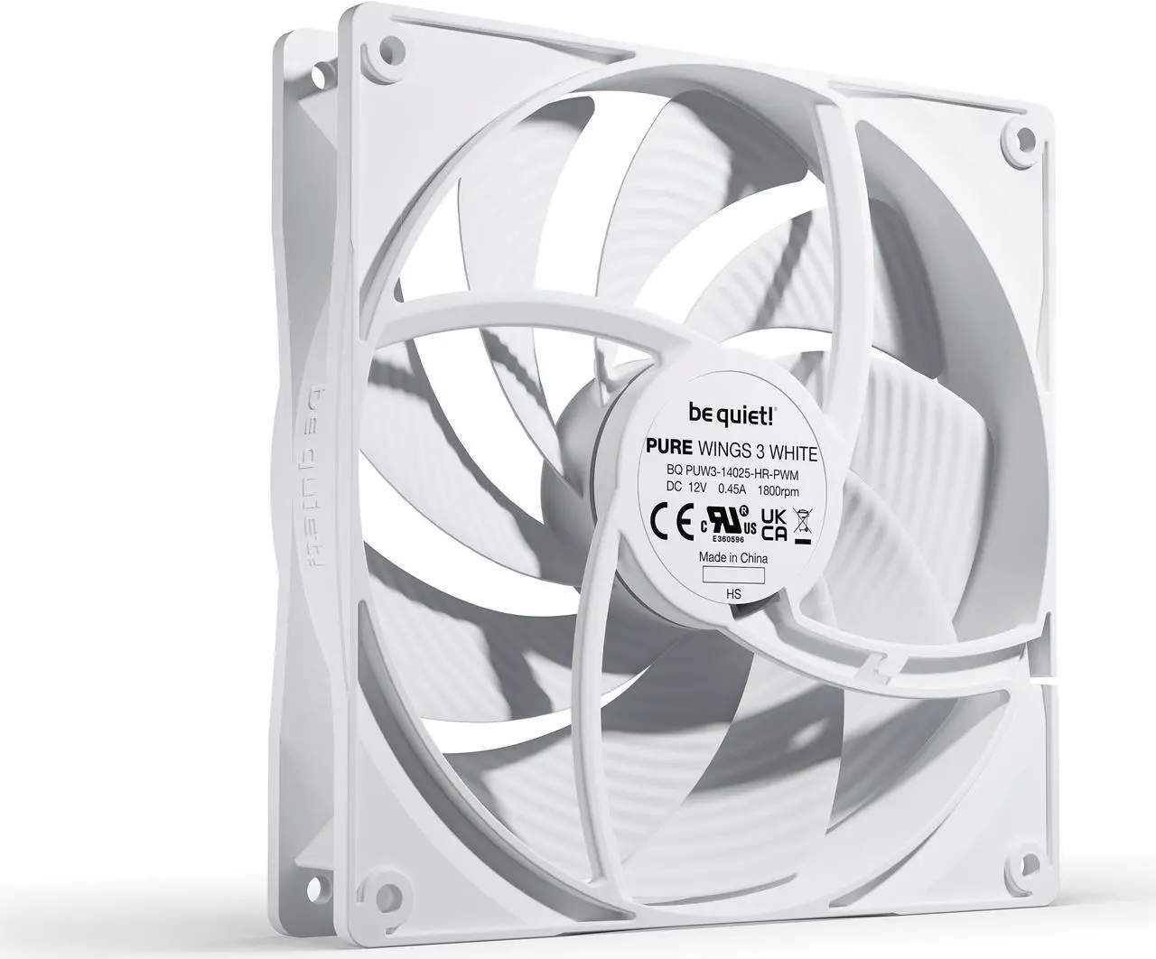 Alt view image 2 of 3 - be quiet! Pure Wings 3 140mm Quiet PWM High-Speed Case Fan | White Fan | Speed-regulating Closed Loop Motor| Extraordinary Air Pressure | BL113