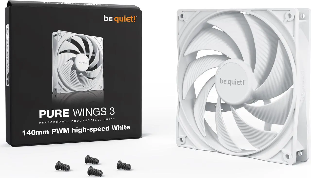 Alt view image 3 of 3 - be quiet! Pure Wings 3 140mm Quiet PWM High-Speed Case Fan | White Fan | Speed-regulating Closed Loop Motor| Extraordinary Air Pressure | BL113