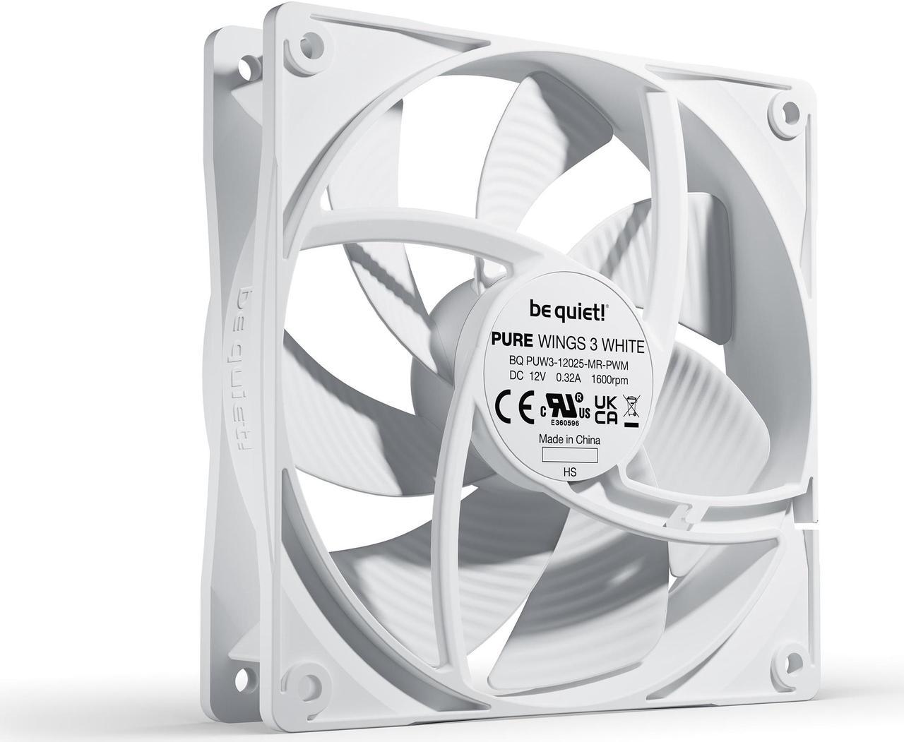 PURE WINGS 3 | 120mm Quiet Case Fan | White | High top-end Speed | Low Minimum RPM | Optimized Fan Frame with Extraordinary Air Pressure | BL110