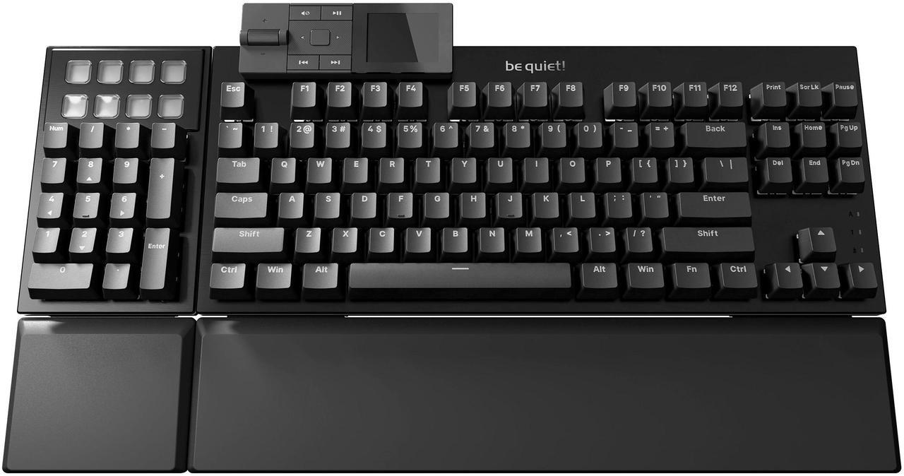 Alt view image 4 of 7 - be quiet! Dark Mount Mechanical Keyboard | Tactile | Hot-Swappable Lubricated Silent Switches | Detachable Numpad and Media Dock | Programmable ARGB Keys | Quality PBT Double Shot Keycaps | BT002US