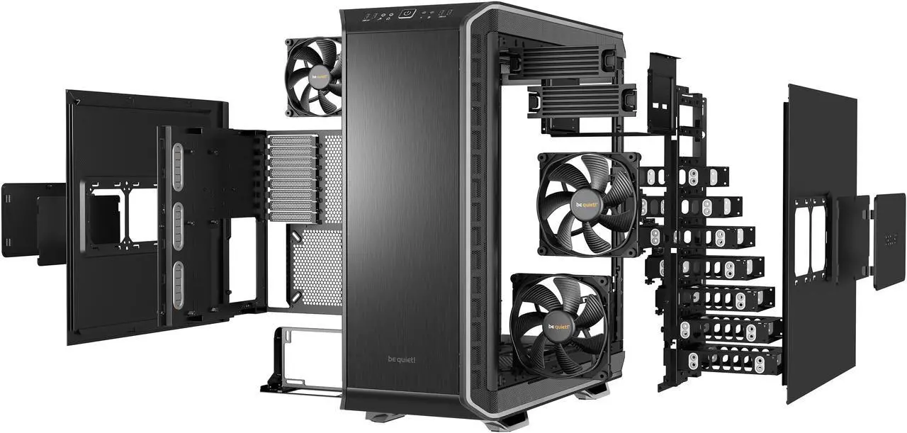 Alt view image 4 of 11 - be quiet! DARK BASE 900 ATX Full Tower Computer Chassis - Black/Silver