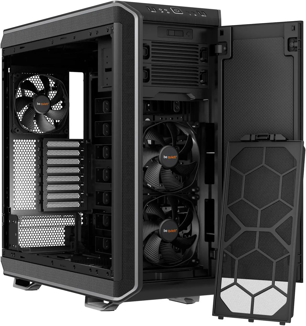 Alt view image 2 of 11 - be quiet! DARK BASE 900 ATX Full Tower Computer Chassis - Black/Silver