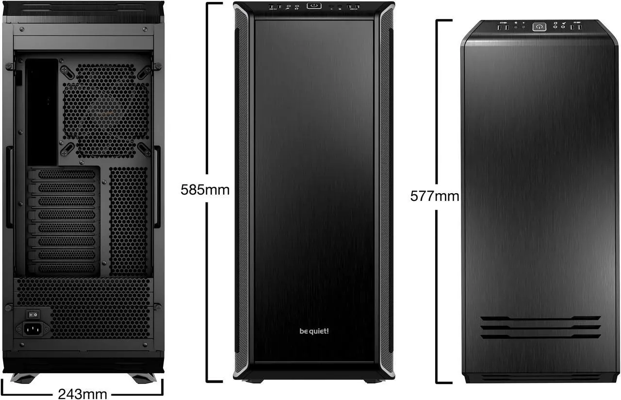 Alt view image 7 of 11 - be quiet! DARK BASE 900 ATX Full Tower Computer Chassis - Black/Silver