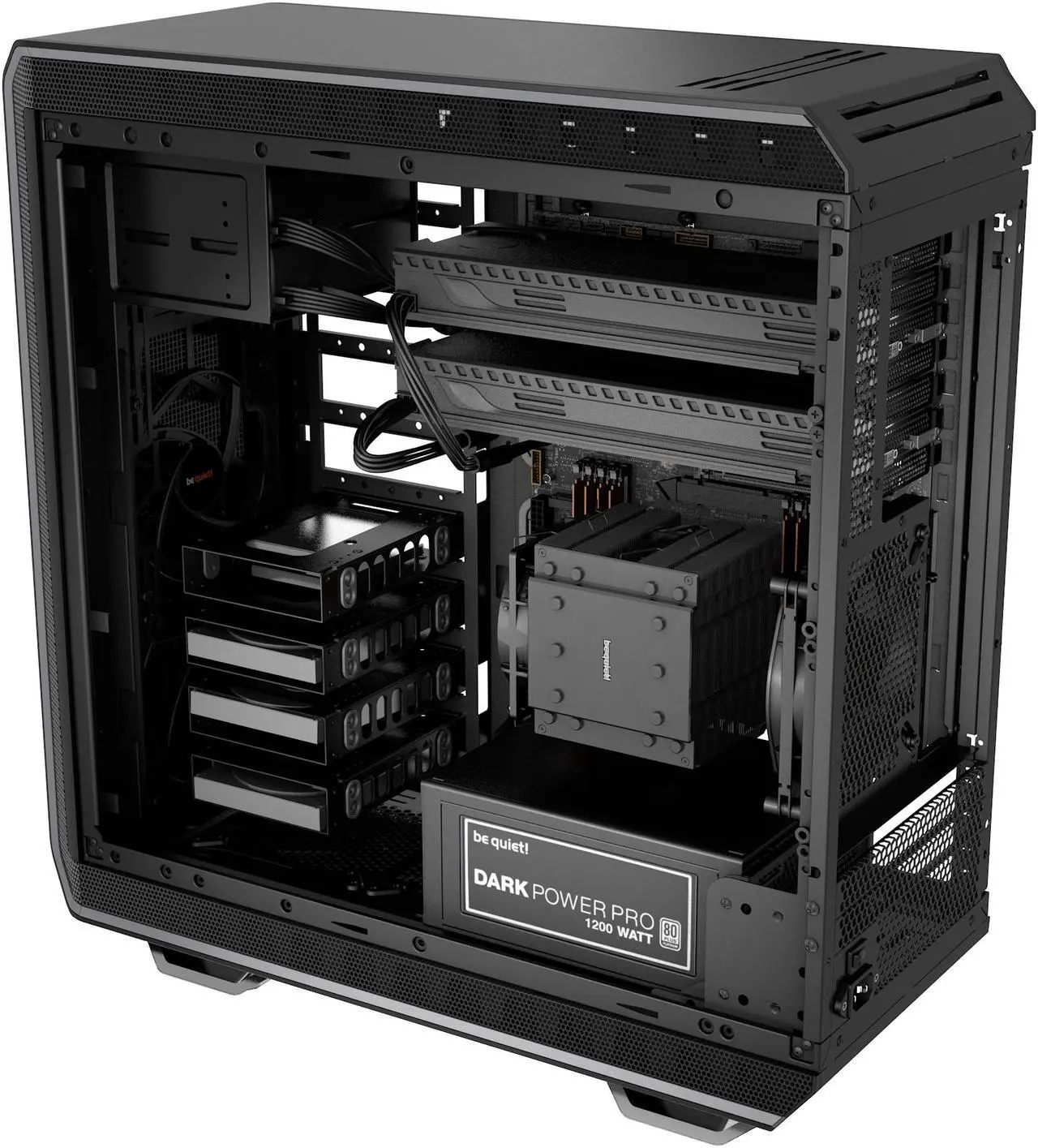 Alt view image 6 of 11 - be quiet! DARK BASE 900 ATX Full Tower Computer Chassis - Black/Silver