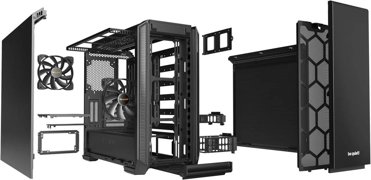 Alt view image 7 of 7 - be quiet! Silent Base 601 | ATX Midi Tower PC Case | 2 Pre-Installed Pure Wings 2 140mm Fans | 10mm Extra Thick Insulated mats | Black | BG026