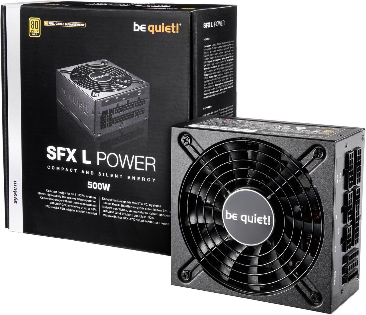 Alt view image 3 of 4 - be quiet! SFX L Power 500W | 80 PLUS Gold efficiency power supply | Full cable management |Quiet operation with 120mm high-quality fan | BN638