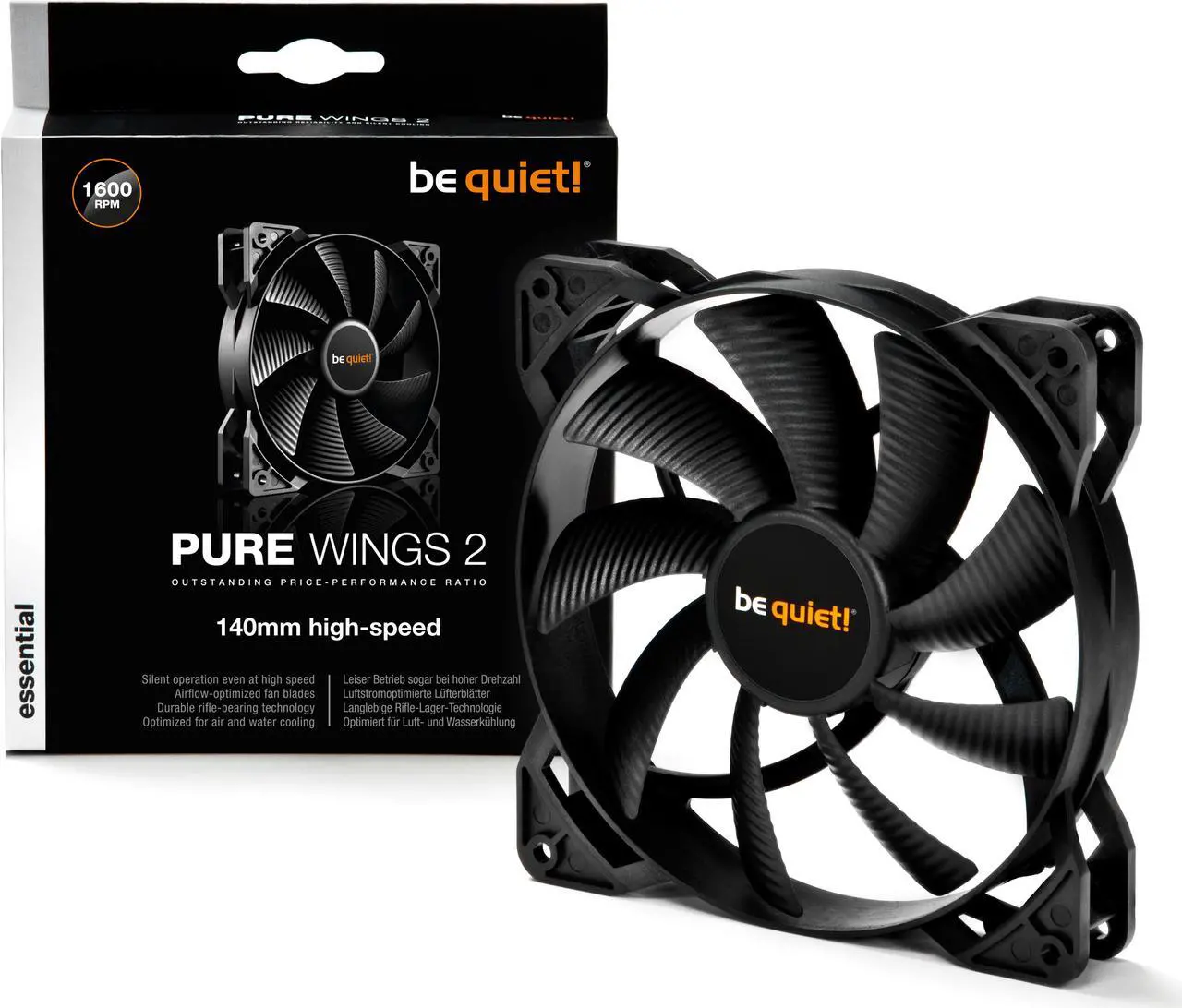 Alt view image 2 of 3 - Pure Wings 2 | 140mm High Speed Case Fan | High Performance Cooling Fan | Compatible with Desktop | Low minimum rpm | Low Noise | Black | BL082