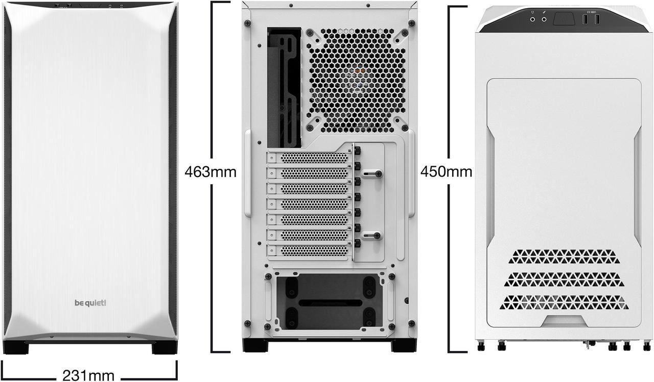 Alt view image 2 of 7 - be quiet! Pure Base 500 | ATX Midi Tower PC case | Tempered Glass Window | Two Pre-Installed Silent Wings Fans | White | BGW35
