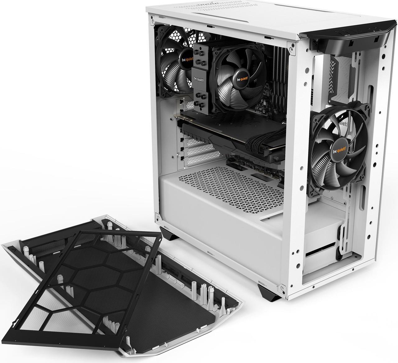 Alt view image 7 of 7 - be quiet! Pure Base 500 | ATX Midi Tower PC case | Tempered Glass Window | Two Pre-Installed Silent Wings Fans | White | BGW35