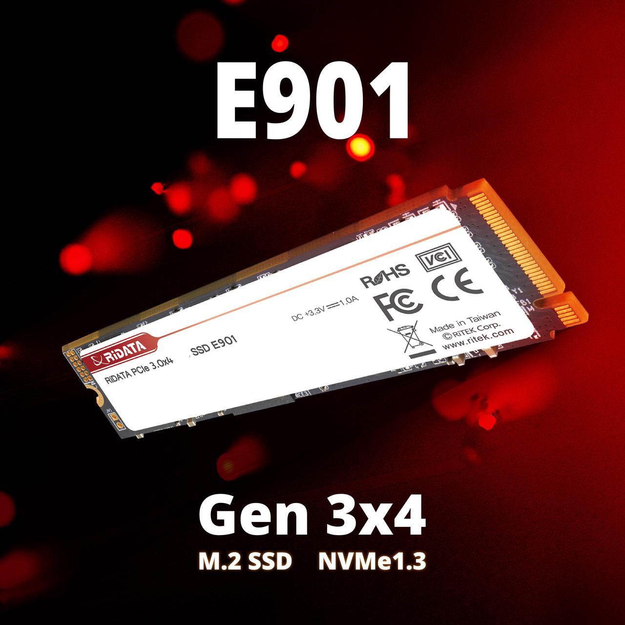 Alt view image 2 of 6 - RiDATA E901 1TB NVMe 1.3 M.2 PCIe Gen3x4 2280 SSD Internal Solid State Drive 3D NAND High Speed Read Upto 3400MB/s Write Upto 3000MB/s LDPC Error Correction DRAM Cache Buffer Supported