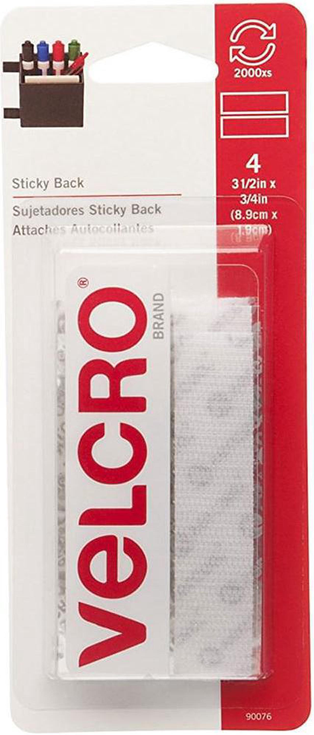 Alt view image 4 of 6 - VELCRO(R) brand STICKY BACK(R) Tape 3/4"X3-1/2" 4/Pkg-White