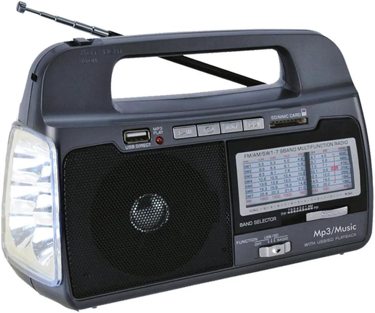 Alt view image 4 of 12 - Supersonic SC-1082 9-Band AM/FM/SW 1-7 Portable Radio