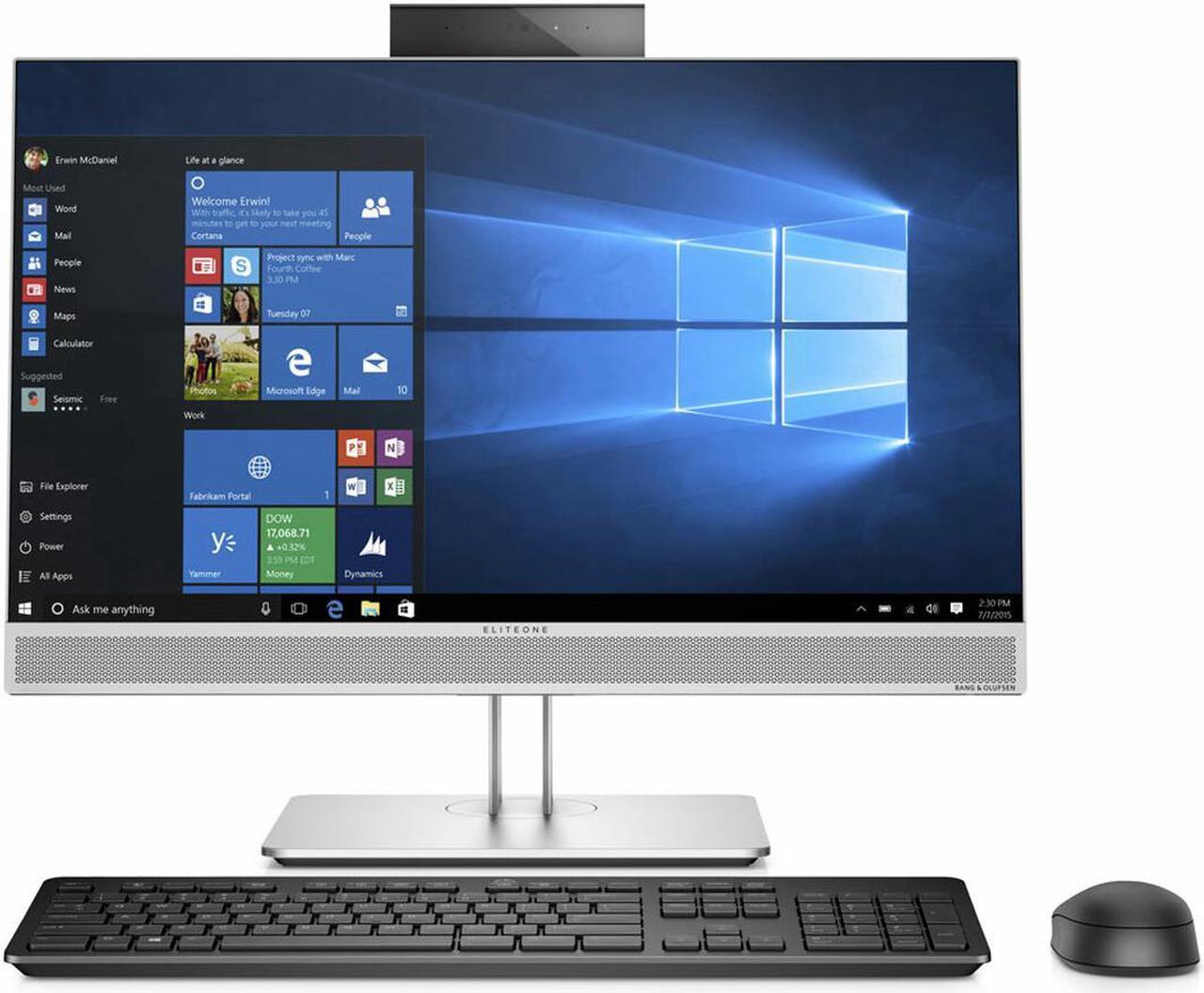 HP EliteOne 800 G3 24" FHD All in One Desktop Intel Quad Core i5-6500 3.20GHz 16 GB DDR4 128 GB M.2 SSD + 1TB HD DVDRW Windows 10 Pro