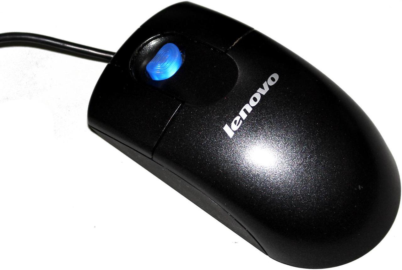 Genuine Lenovo Blue Illuminating Wired USB 3 Button Black Optical Scroll Mouse MO09BO 41U3019 41U3018