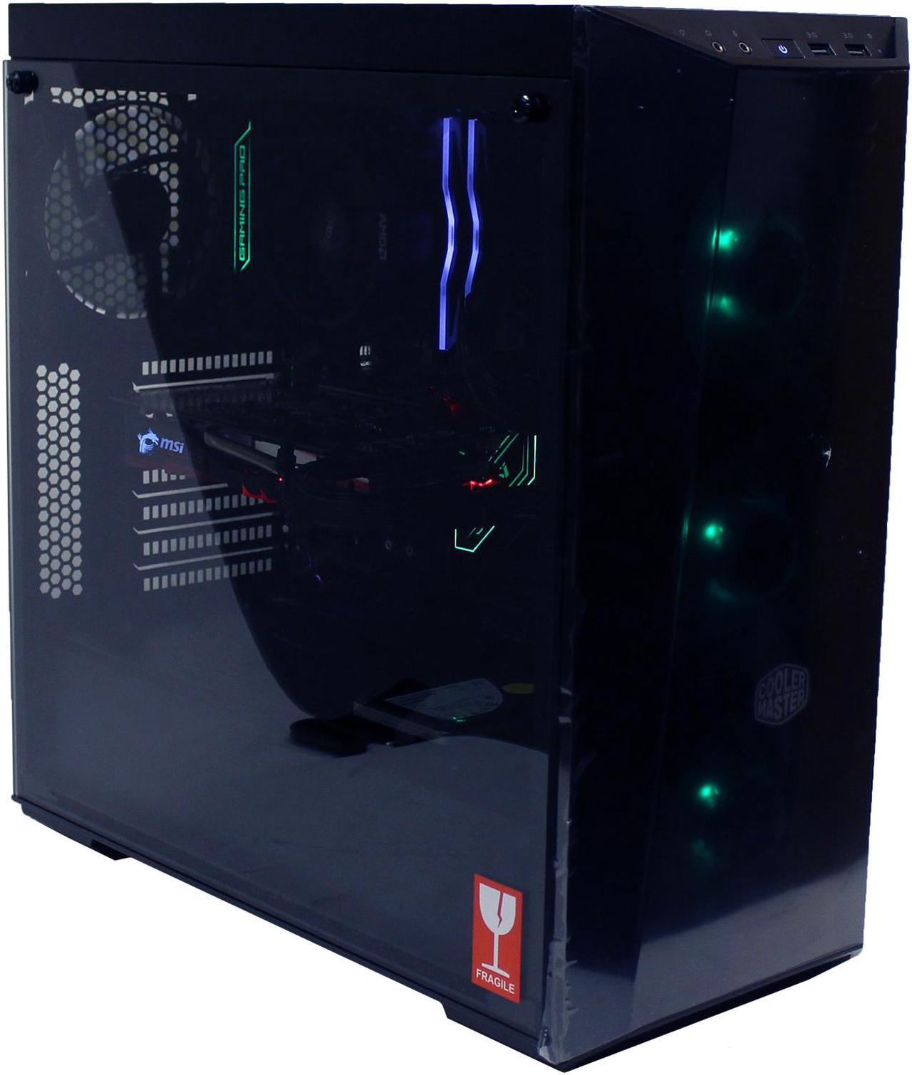 Custom PRC RGB CM Ryzen Gaming PC AMD Ryzen 5 3600 3.6GHz 6-Core 16GB DDR4 128GB m.2 SSD 2TB HD GeForce RTX 2060 Super 8GB GDDR6 1300 Mbps 802.11ac WiFi LG External DVDRW Windows 10 Pro