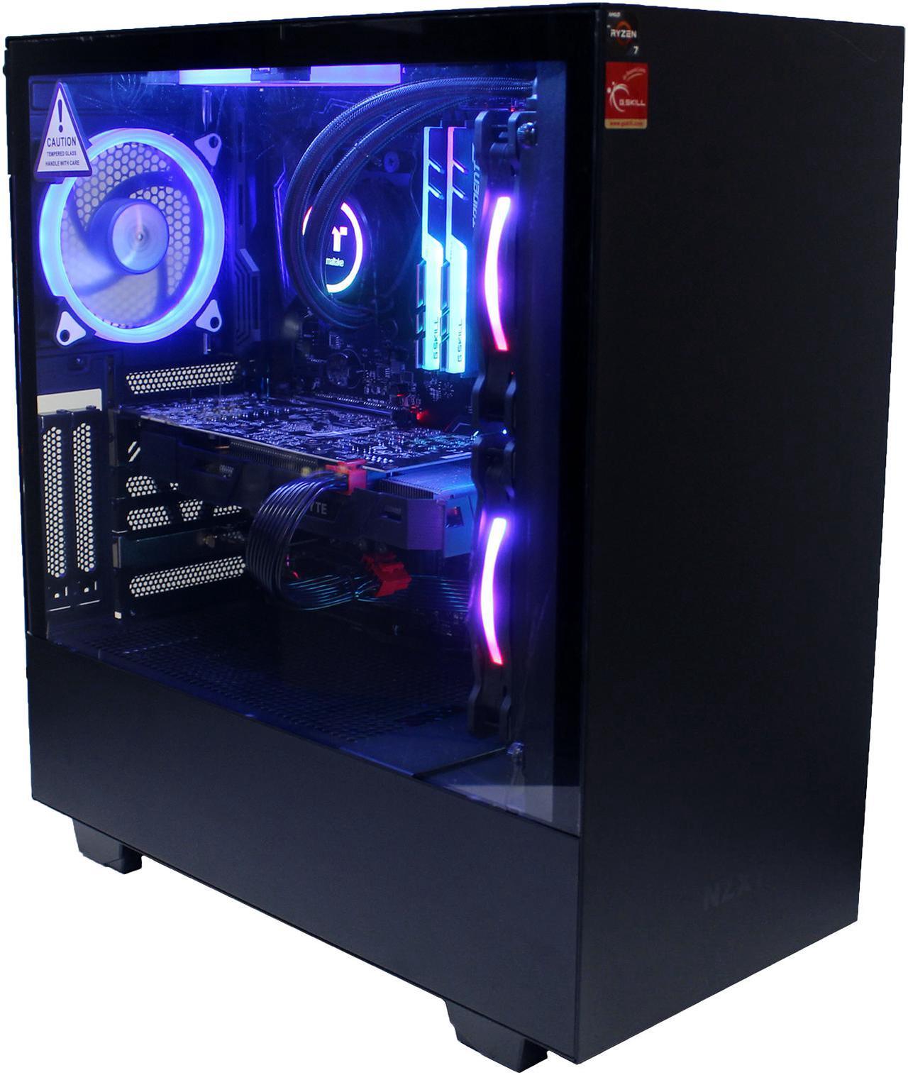 Custom PRC AMD 8-Core Gaming PC AMD Ryzen 7 1700 3.0GHz 16GB RGB LED DDR4 128GB M.2 SSD 2TB HD GeForce GTX 1070 8B GDDR5 OC VR Ready 1200Mbps 802.11ac WiFi LG BluRay Windows 10 Professional