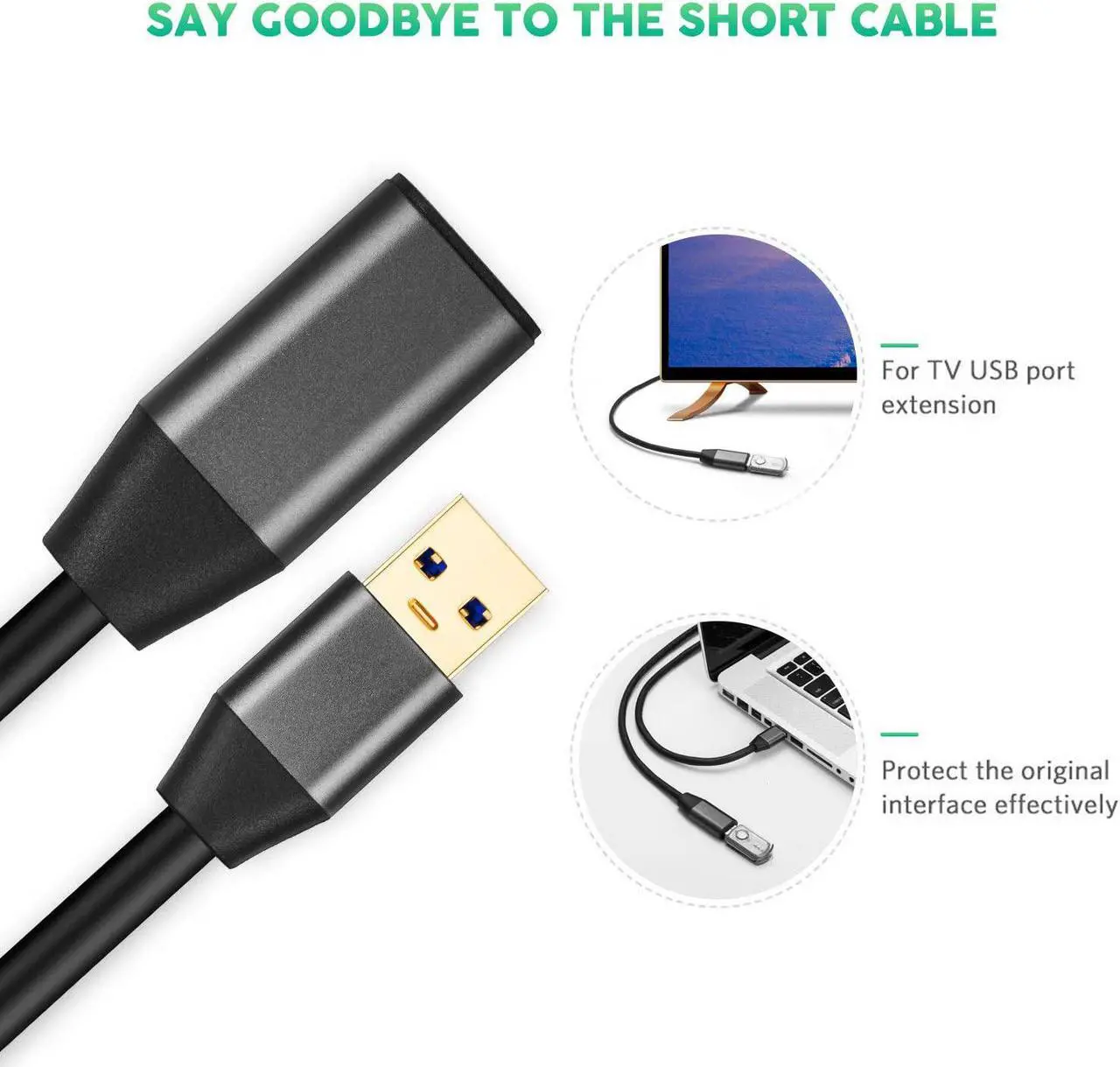 Alt view image 6 of 7 - USB 3.0 Extension Cable 20ft Aluminum Alloy USB Cable SuperSpeed USB 3.0 Type A Male to Female Extension Cord for Printer PlayStation Xbox USB Flash Drive Card Reader Hard Drive Keyboard