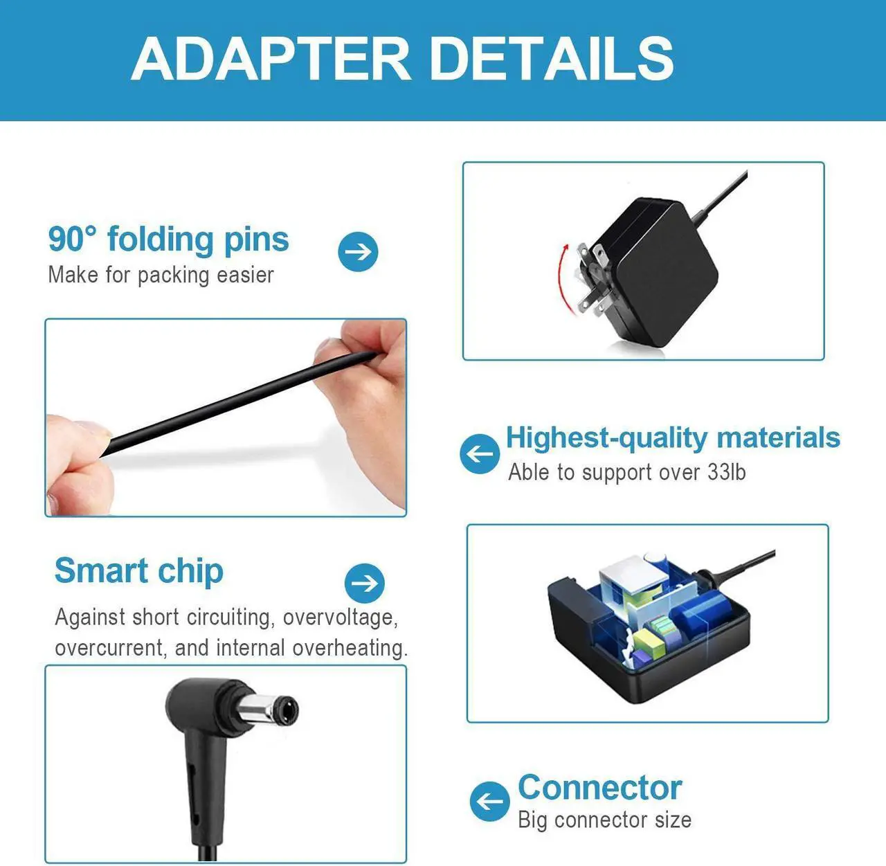 Alt view image 3 of 5 - UL Listed AC Charger Compatible with Asus Q552U Q552UB Q552 Q552UB-BHI7T12 Laptop Power Supply Cord