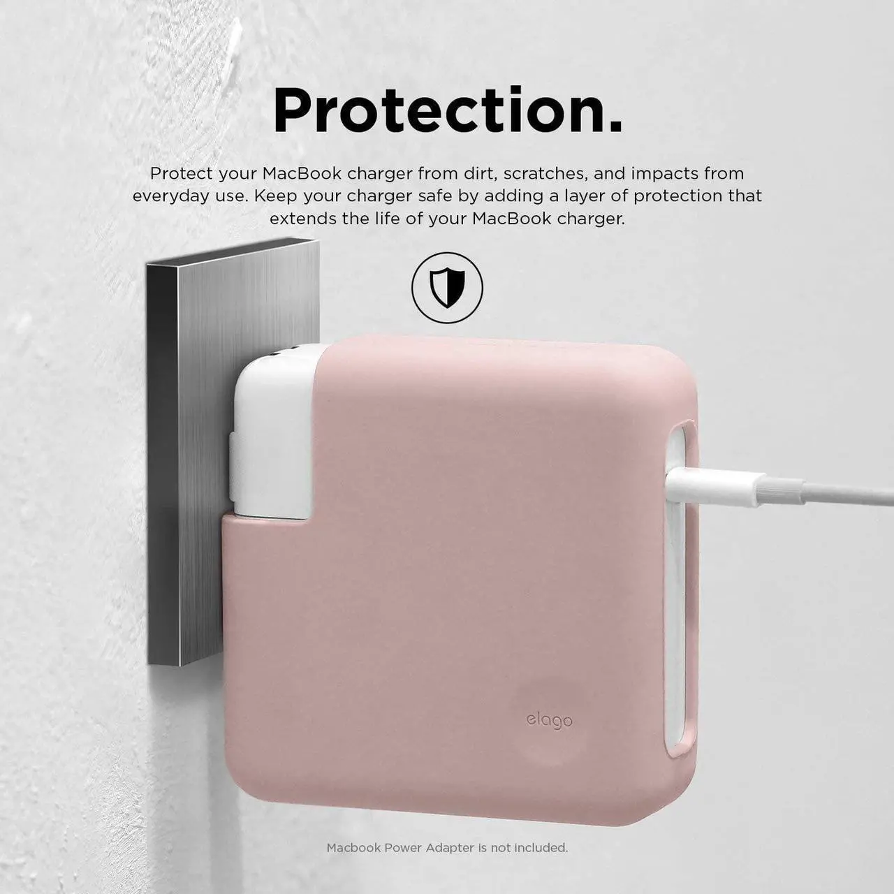 Alt view image 4 of 7 - elago Charger Cover Compatible with Apple MacBook Pro 14 inch 2021 M1 Pro 8-core, 13 inch 2016-2020[A2159/A1706/A1989/A1708/A2251] and MacBook Pro 13 inch Retina 2012-2015[A1502/A1425][Lovely Pink]