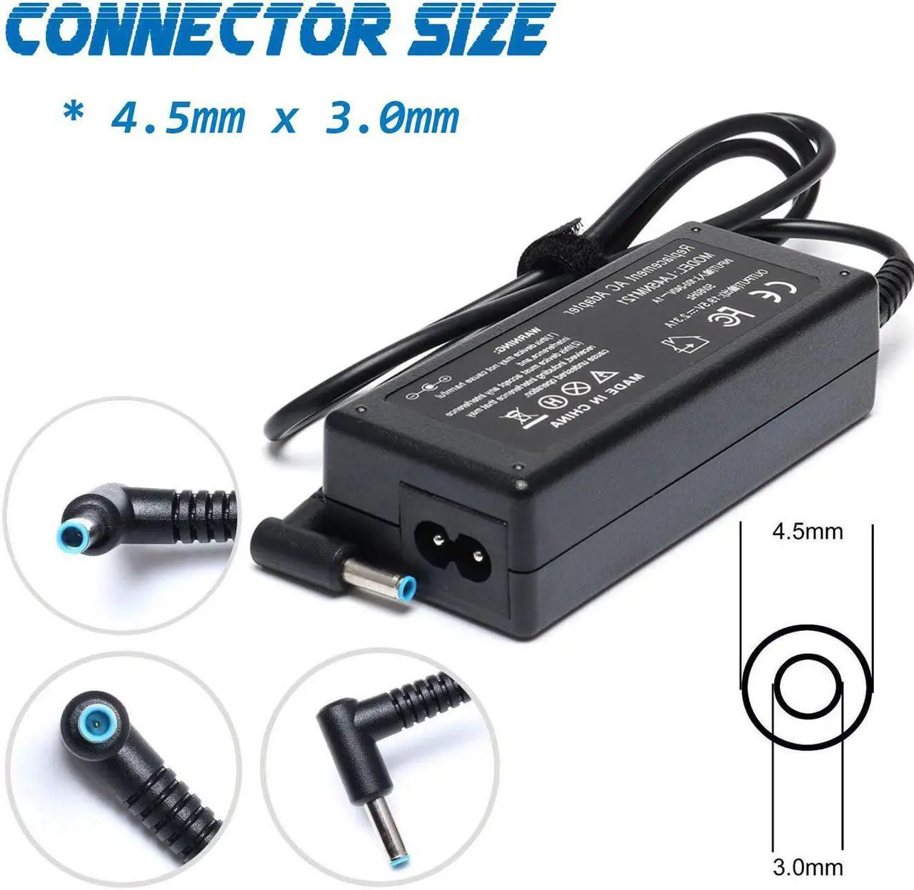 Alt view image 3 of 4 - 45W Laptop Charger for HP 15-CS 15-CP 15-DA 15-DB 15-DY 15-EF 15-FD:15-ef0023dx ef0021nr ef0875ms 15-fd0083wm 15-cs3055wm 15-cs3075wm 15-cp0053cl 15-dy2024nr 15-dy1751ms dy1731ms dy0013dx dy2021nr