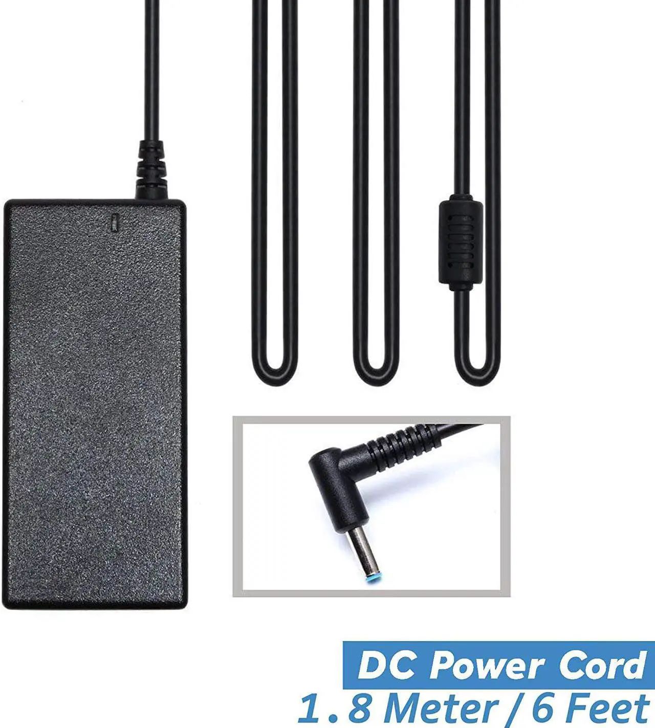 Alt view image 4 of 4 - 45W Laptop Charger for HP 15-CS 15-CP 15-DA 15-DB 15-DY 15-EF 15-FD:15-ef0023dx ef0021nr ef0875ms 15-fd0083wm 15-cs3055wm 15-cs3075wm 15-cp0053cl 15-dy2024nr 15-dy1751ms dy1731ms dy0013dx dy2021nr