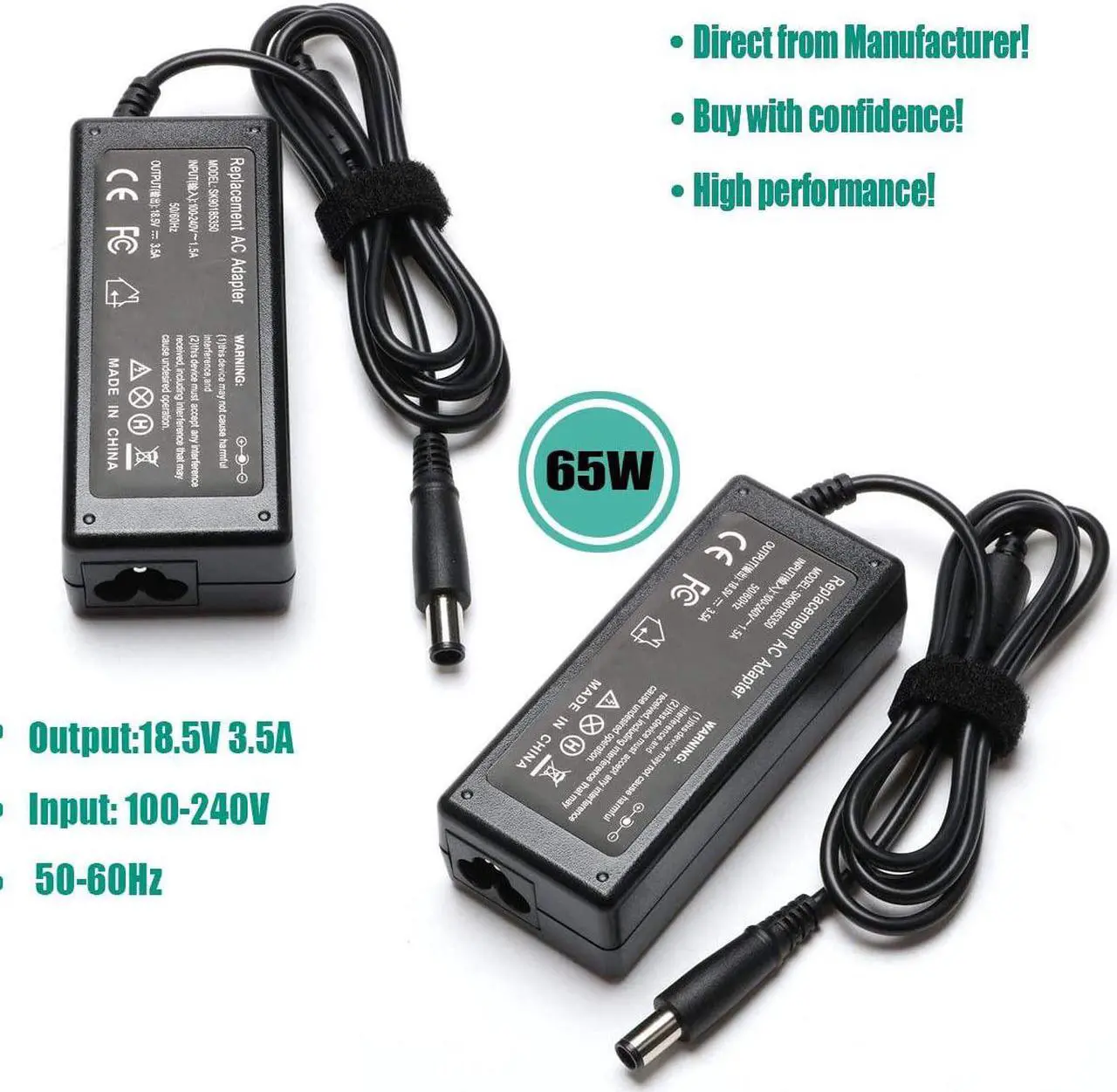 Alt view image 6 of 7 - 65W AC Adapter Laptop Charger for HP Elitebook 840 G1 G2 Revolve 810 G1 G2 850 Probook 640 650 655 440 450 G1 HP Notebook 2000 2000-2d60dx 2000-2d19wm 2000-369wm 2000-329wm PC Power Supply Cord Plug