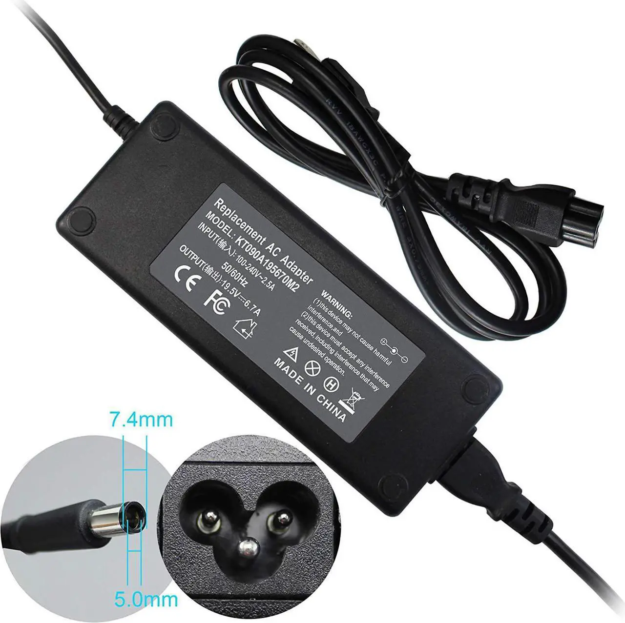 Alt view image 2 of 7 - PA-4E 130W 19.5V 6.7A DA130PE1-00 JU012 CM161 Laptop AC Adapter Charger for Dell 15 7000 7559,Docking Station XPS 15(L502x) 17(L702x) Alienware 13 R2 DA130PE1-00 Gaming Power Supply Cord