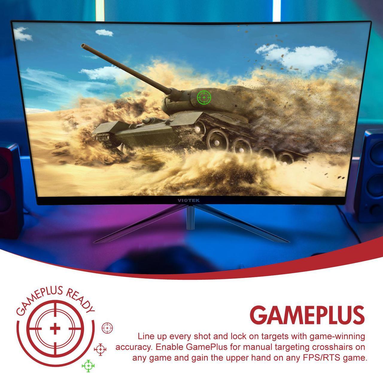 Alt view image 7 of 7 - Viotek GN24CB 24-Inch Curved Gaming Monitor with Speakers, 1080P 144Hz Bezel-Less Samsung VA Panel, 2 x HDMI, DisplayPort, FreeSync 3-Year Warranty