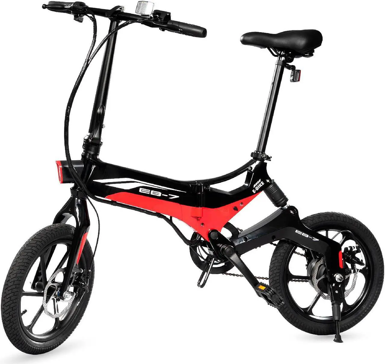 Main image of Swagtron Swagcycle EB-7 Elite Folding Electric Bike, 16-Inch Wheels, Swappable Battery with Keylock & Rear Suspension