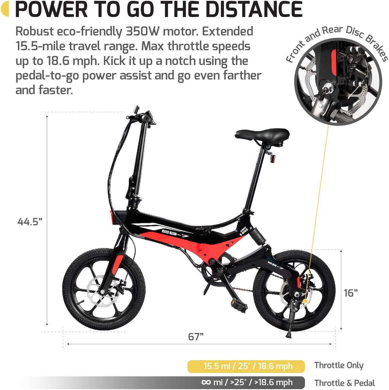 Main image of Swagtron Swagcycle EB-7 Elite Folding Electric Bike, 16-Inch Wheels, Swappable Battery with Keylock & Rear Suspension