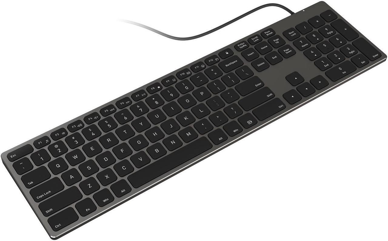 Main image of Aluminum USB Wired Keyboard with Numeric Keypad for PC Windows 10/8 / 7 / Vista/XP