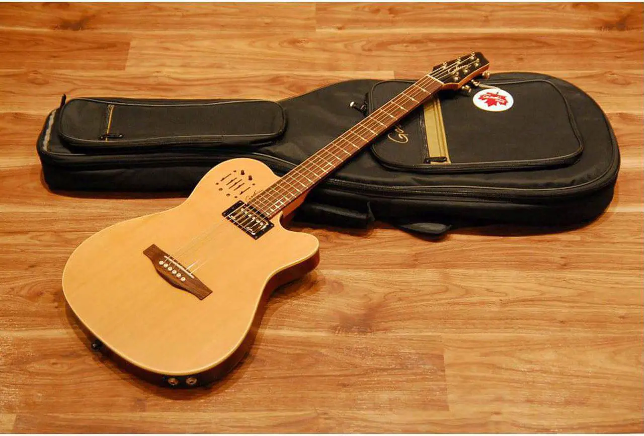 Alt view image 5 of 9 - Godin A6 Ultra Semi-Acoustic-Electric Guitar Natural Cedar