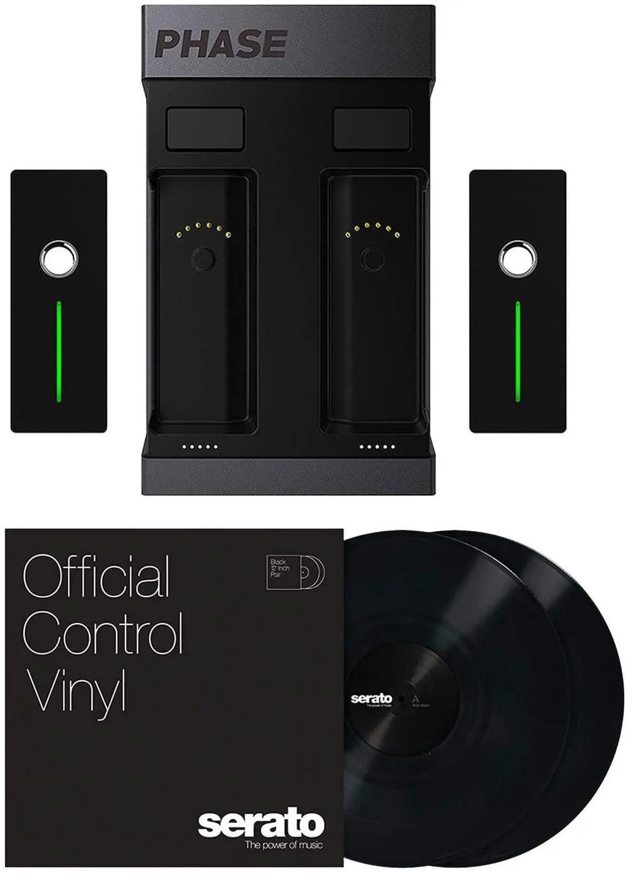 Main image of MWM Phase Essential Wireless DVS Controller, Serato Control Vinyl Black, 12 Pair Bundle