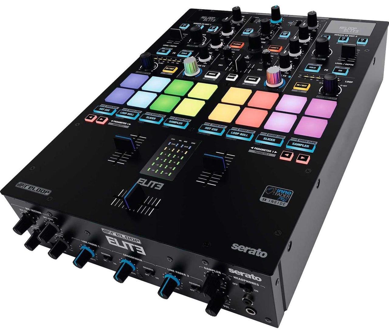 Alt view image 4 of 6 - Reloop RP-8000 MK2 Turntable (PAIR) + Reloop Elite Mixer and ProX XS-TMC1012WLTFBTL 2x Turntables in Battle Mode and Single 10 or 12 Mixer DJ Coffin Case with Laptop Shelf