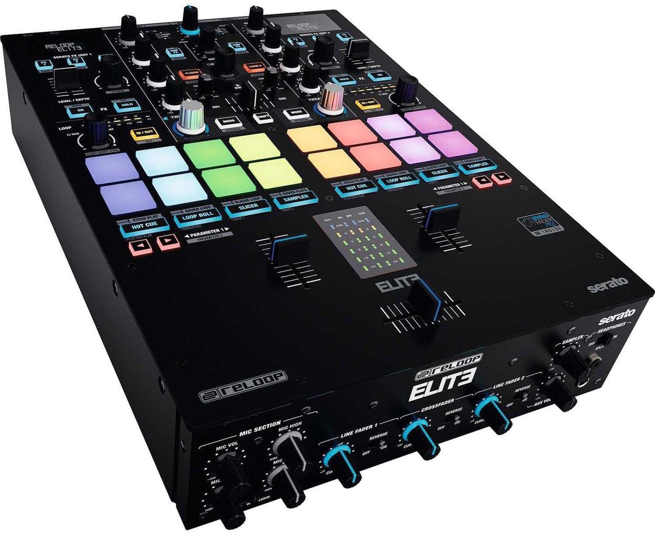 Alt view image 3 of 6 - Reloop RP-8000 MK2 Turntable (PAIR) + Reloop Elite Mixer and ProX XS-TMC1012WLTFBTL 2x Turntables in Battle Mode and Single 10 or 12 Mixer DJ Coffin Case with Laptop Shelf