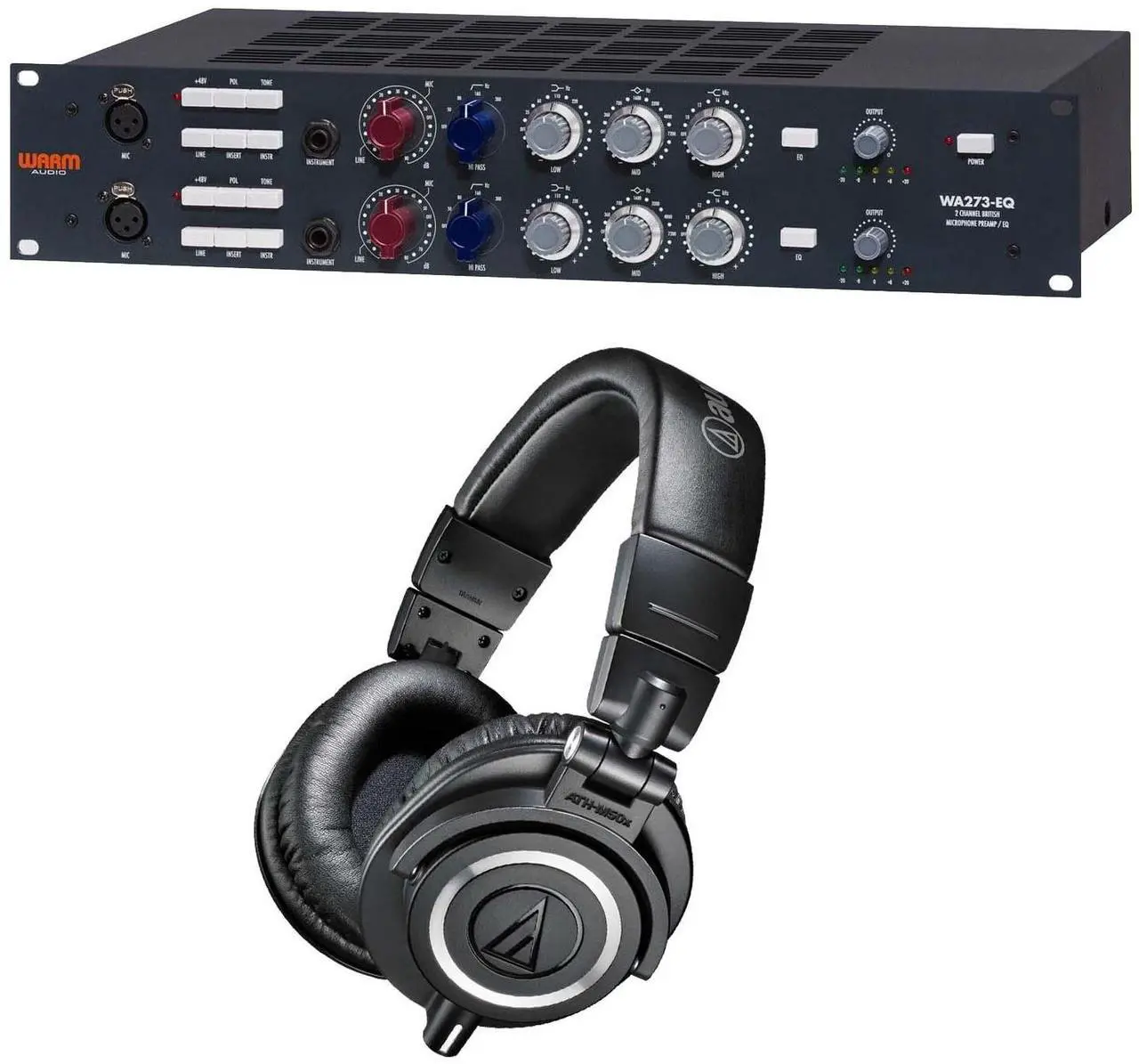 Main image of Warm Audio WA273-EQ 2-channel Microphone Preamplifier, Audio Technica ATH-M50x Bundle