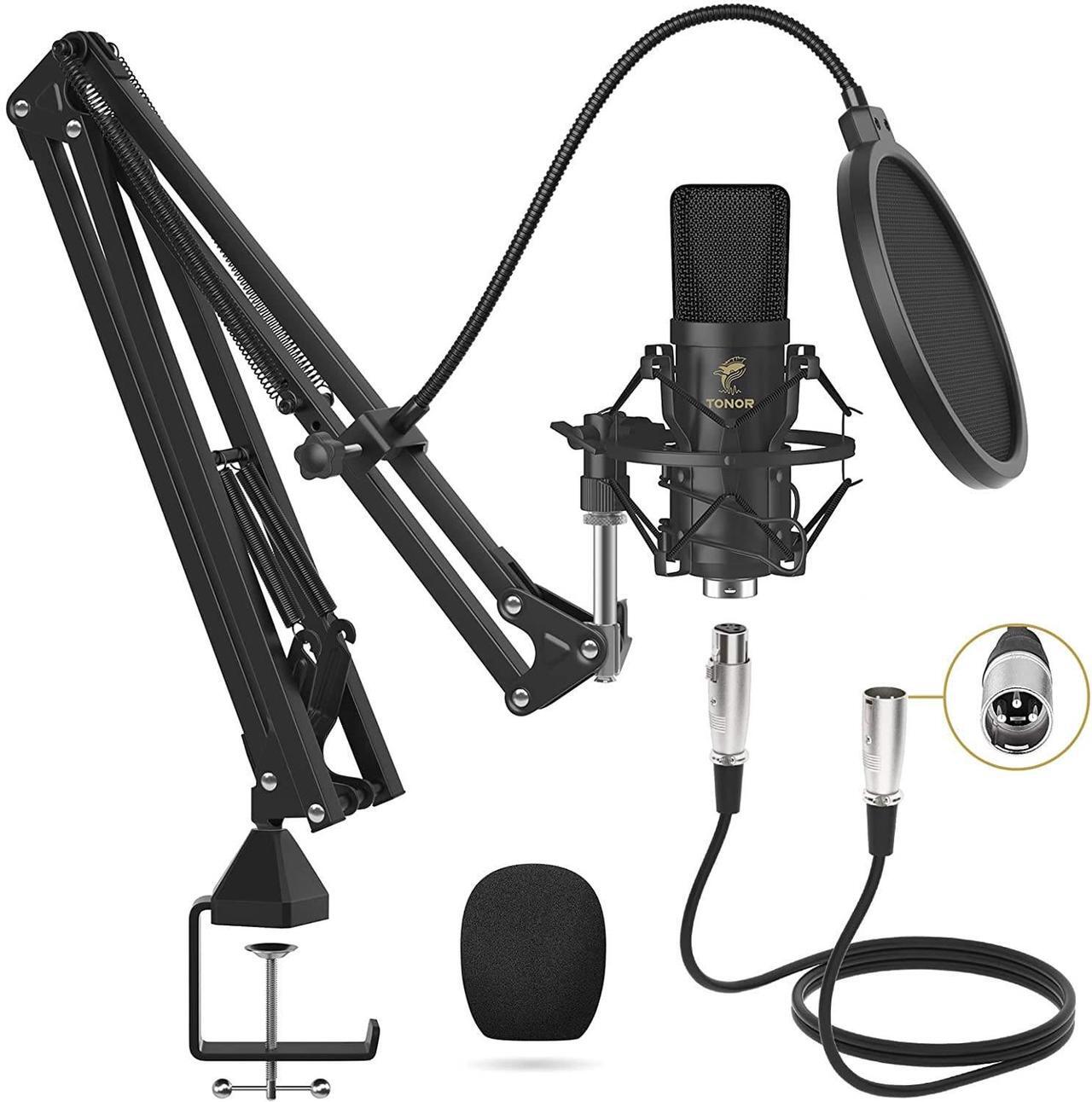 Alt view image 6 of 6 - TASCAM Mixcast 4 Podcast Workstation, TONOR Professional Cardioid Studio Mic Kit Bundle