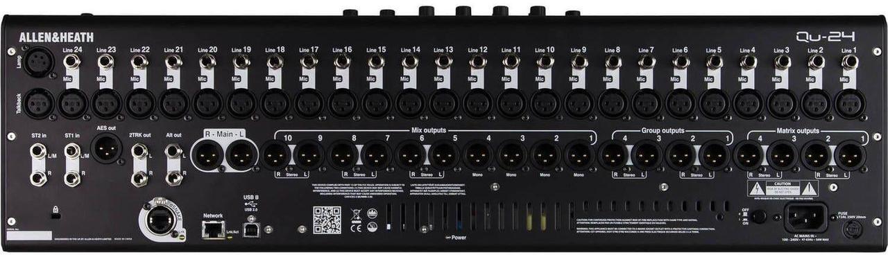 Alt view image 4 of 6 - Allen & Heath Qu-24C Digital Mixer, Gator G-MIXERBAG-2621, 50FT Ethercon Cable Bundle